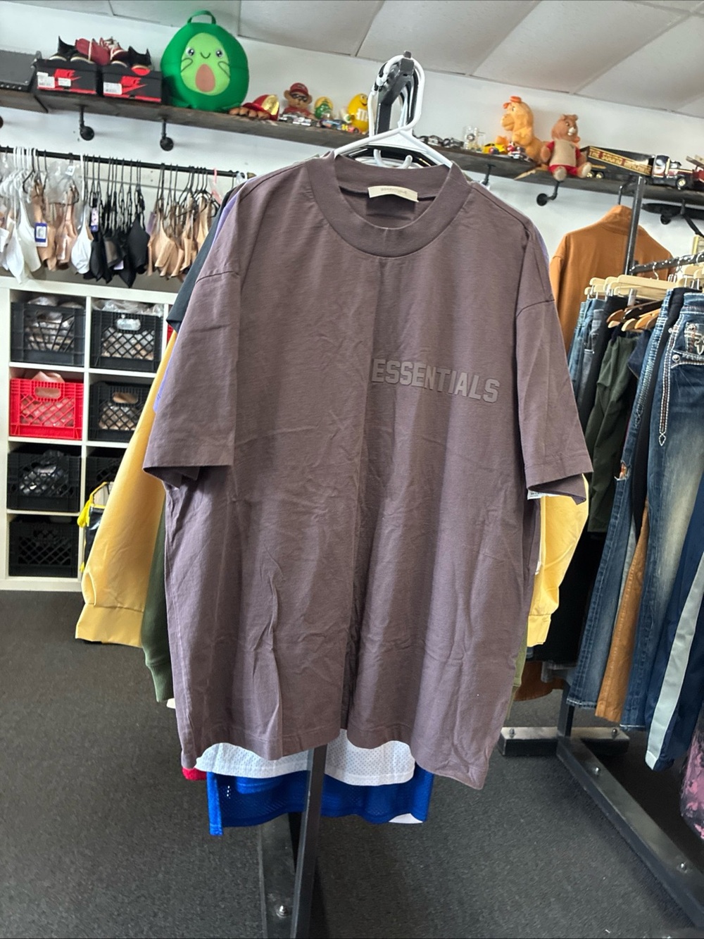 Essentials Fear of God ESSENTIALS Logo Crew Neck Tee Plum Men's SZ XXL POT-2/38